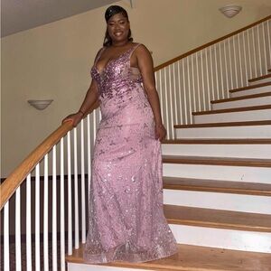 Jovani sparkling pink prom dress